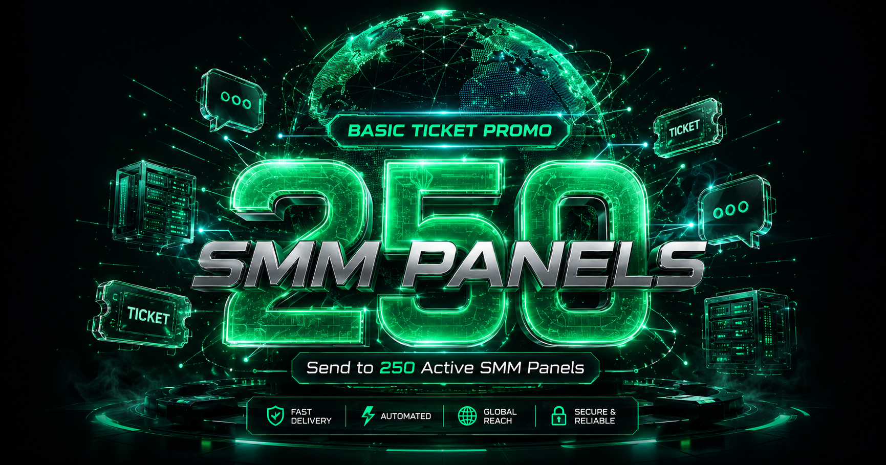 ✉️ Basic Bulk Ticket Promotion | Send to 250 Active SMM Panels